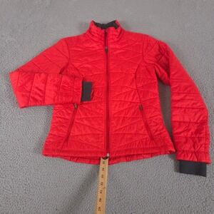 Columbia Jacket Womens Medium Red Omni-Heat Omni-Shield Quilted Thumbhole Cuffs